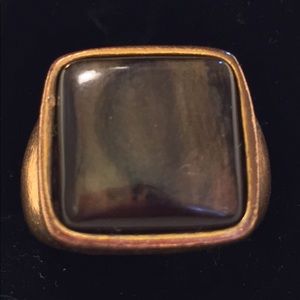 Tiger Stone(?) in GoldTone CooperTone Vint 💍sz7.5